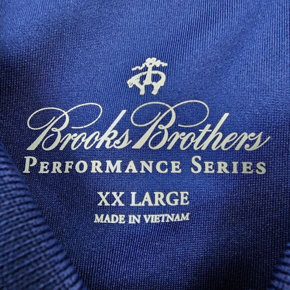 Brooks Brothers Shirt Mens XXL Blue Green Striped Polo Performance Series Golf - Picture 2 of 16